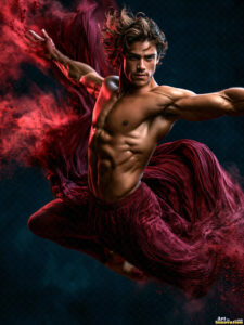 Male Art in Motion – AI Abstract Art