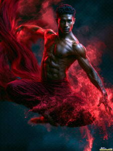 Male Art in Motion – AI Abstract Art