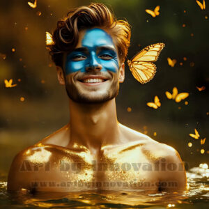 Men Enveloped by Color – AI Abstract Art | Art by Innovation