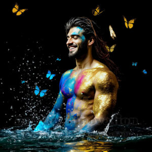 Men Enveloped by Color – AI Abstract Art | Art by Innovation