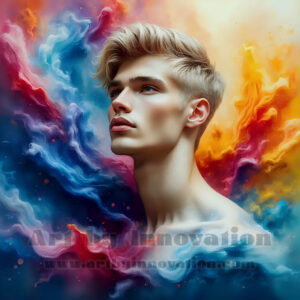 Men Enveloped by Color – AI Abstract Art | Art by Innovation