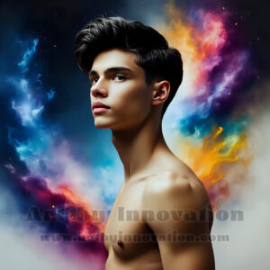 Men Enveloped by Color – AI Abstract Art | Art by Innovation