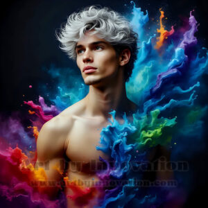 Men Enveloped by Color – AI Abstract Art | Art by Innovation