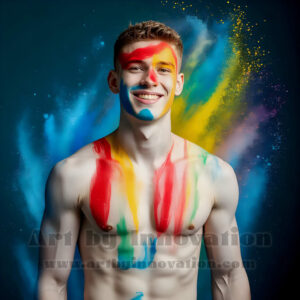 Men Enveloped by Color – AI Abstract Art | Art by Innovation