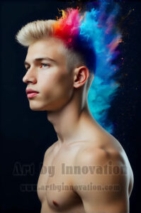Men Enveloped by Color – AI Abstract Art | Art by Innovation