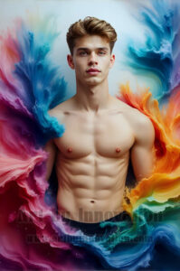 Men Enveloped by Color – AI Abstract Art | Art by Innovation