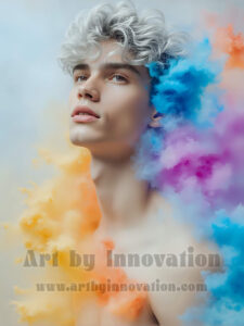 Men Enveloped by Color – AI Abstract Art | Art by Innovation