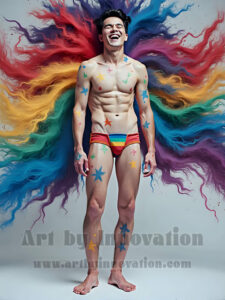 Men Enveloped by Color – AI Abstract Art | Art by Innovation