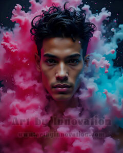 Men Enveloped by Color – AI Abstract Art | Art by Innovation