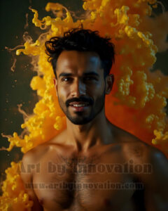 Men Enveloped by Color – AI Abstract Art | Art by Innovation