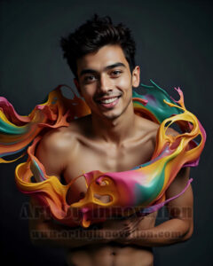 Men Enveloped by Color – AI Abstract Art | Art by Innovation