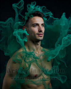 Men Enveloped by Color – AI Abstract Art | Art by Innovation