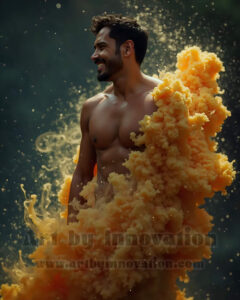 Men Enveloped by Color – AI Abstract Art | Art by Innovation
