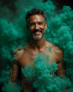 Men Enveloped by Color – AI Abstract Art | Art by Innovation