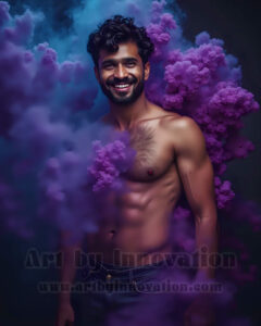 Men Enveloped by Color – AI Abstract Art | Art by Innovation