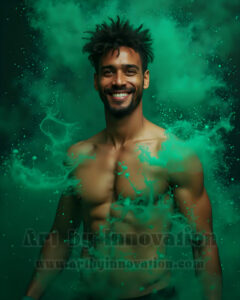 Men Enveloped by Color – AI Abstract Art | Art by Innovation
