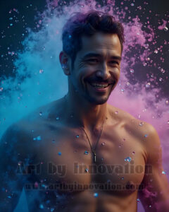 Men Enveloped by Color – AI Abstract Art | Art by Innovation