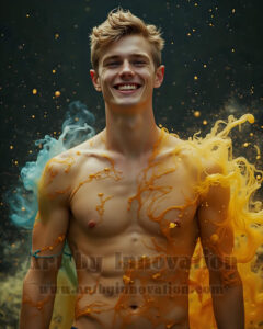 Men Enveloped by Color – AI Abstract Art | Art by Innovation
