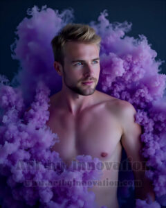 Men Enveloped by Color – AI Abstract Art | Art by Innovation