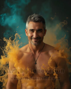 Men Enveloped by Color – AI Abstract Art | Art by Innovation
