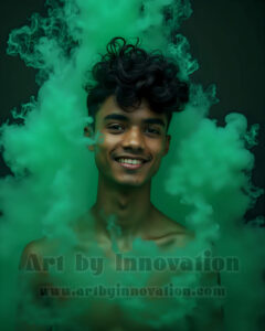 Men Enveloped by Color – AI Abstract Art | Art by Innovation