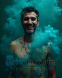Men Enveloped by Color – AI Abstract Art | Art by Innovation