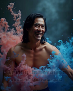 Men Enveloped by Color – AI Abstract Art | Art by Innovation