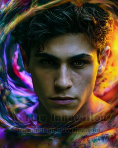 Men Enveloped by Color – AI Abstract Art | Art by Innovation