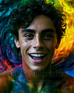Men Enveloped by Color – AI Abstract Art | Art by Innovation