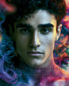 Men Enveloped by Color – AI Abstract Art | Art by Innovation