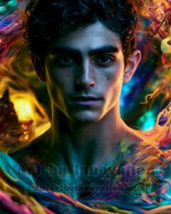 Men Enveloped by Color – AI Abstract Art | Art by Innovation