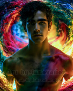 Men Enveloped by Color – AI Abstract Art | Art by Innovation