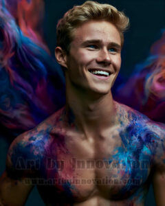 Men Enveloped by Color – AI Abstract Art | Art by Innovation