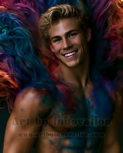 Men Enveloped by Color – AI Abstract Art | Art by Innovation