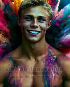 Men Enveloped by Color – AI Abstract Art | Art by Innovation