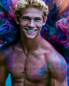 Men Enveloped by Color – AI Abstract Art | Art by Innovation