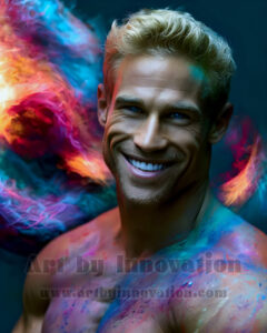 Men Enveloped by Color – AI Abstract Art | Art by Innovation