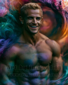 Men Enveloped by Color – AI Abstract Art | Art by Innovation