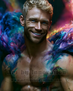 Men Enveloped by Color – AI Abstract Art | Art by Innovation