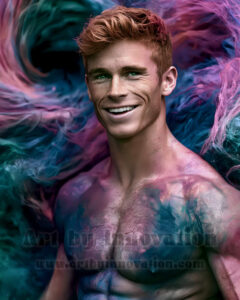 Men Enveloped by Color – AI Abstract Art | Art by Innovation