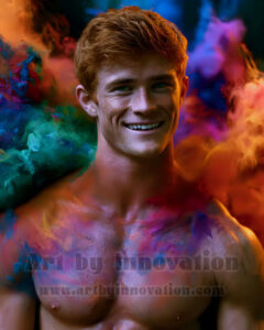 Men Enveloped by Color – AI Abstract Art | Art by Innovation