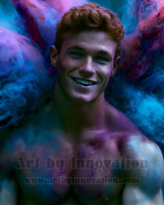 Men Enveloped by Color – AI Abstract Art | Art by Innovation