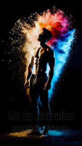 Men Enveloped by Color – AI Abstract Art | Art by Innovation