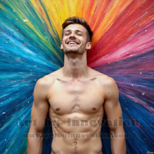 Colorful Happy Male Faces – AI Abstract Art