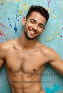 Colorful Happy Male Faces – AI Abstract Art