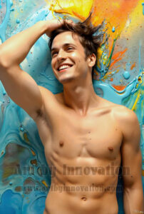Colorful Happy Male Faces – AI Abstract Art