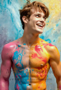 Colorful Happy Male Faces – AI Abstract Art