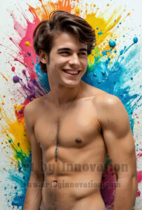 Colorful Happy Male Faces – AI Abstract Art