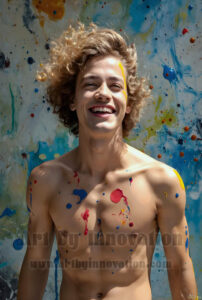 Colorful Happy Male Faces – AI Abstract Art