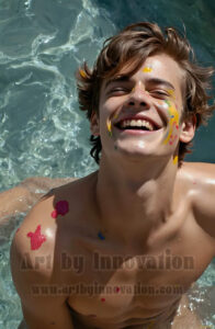 Colorful Happy Male Faces – AI Abstract Art